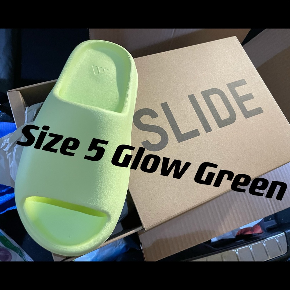 Brand New Yeezy Slide GlowGreen Size 5 for sale - Picture 1 of 2